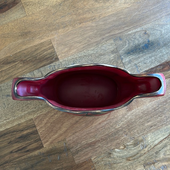 Elegant Red Floral Ceramic Planter - Picture 4 of 9